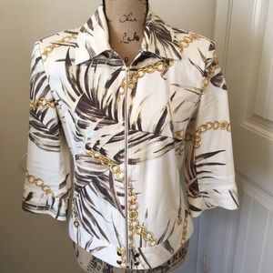 St John Gold Chain Spring 3/4 Sleeve Jacket NEW!!